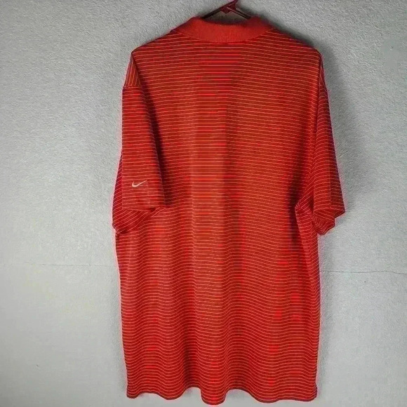 Lot Of 2 Nike Golf Shirt Mens 2XL Polo Dri Fit Standard Striped Grey Red - Picture 2 of 11